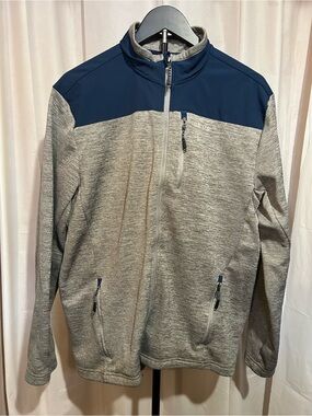 Orvis Navy Blue and Gray Full-Zip Jacket Mens Size M